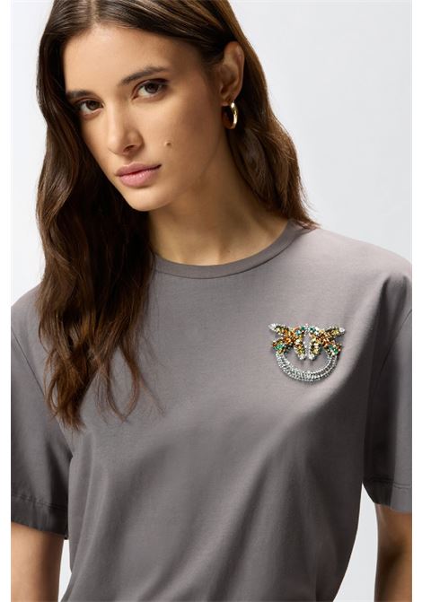 t-shirt with love birds application PINKO | 105526A33FK10