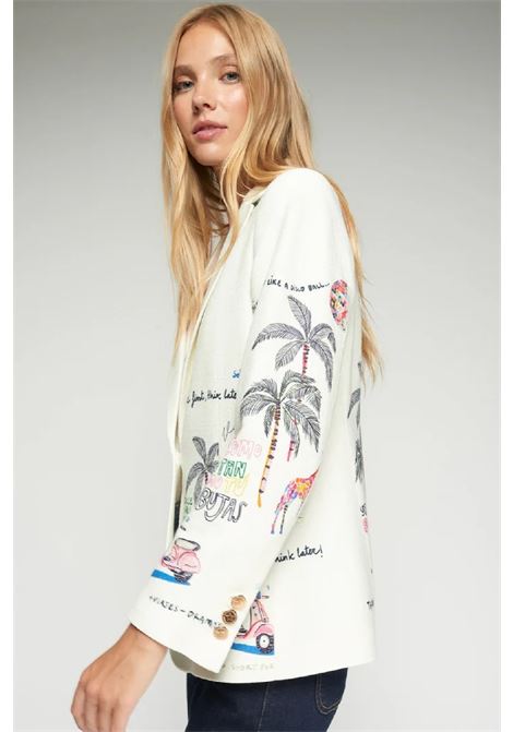 White straight-cut jacket with print VILAGALLO | 335581