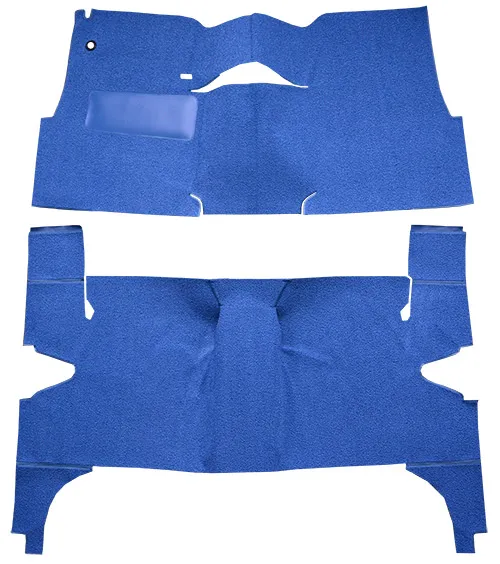 1957 Chevy Bel Air (Tri-Five) Carpet Replacement - Loop - Complete | Fits: 4DR, Hardtop, Bench Seat, Sport Sedan, Will only fit with factory cardboard kick panel