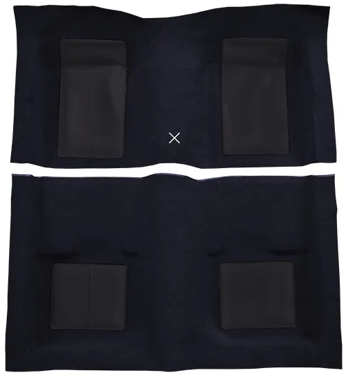 1969 Ford Mustang Carpet Replacement - Nylon - Complete | Fits: Fastback, Mach I with 4 Dark Blue Inserts with Shifter Cut