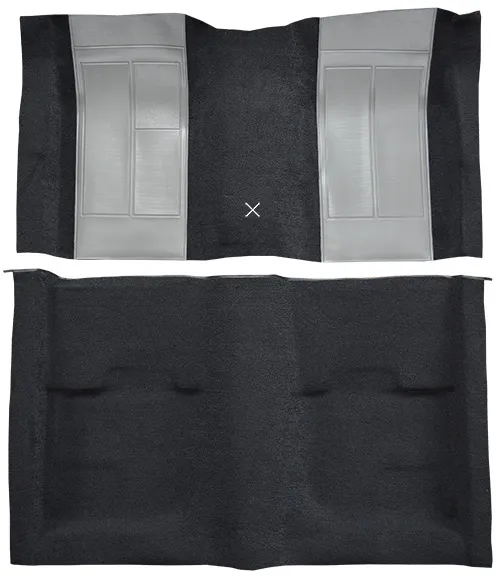 1970 Ford Mustang Mach 1 Carpet Replacement - Nylon - Complete | Fits: Fastback, with 2 Gray Inserts with Shifter Cut