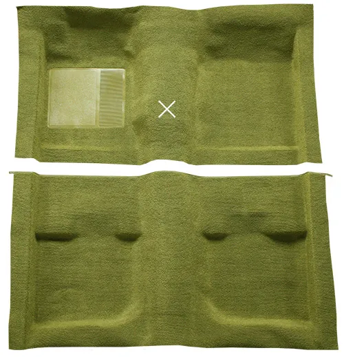 1971-1973 Ford Mustang Carpet Replacement - Nylon - Complete | Fits: Fastback, without Folddowns with Shifter Cut