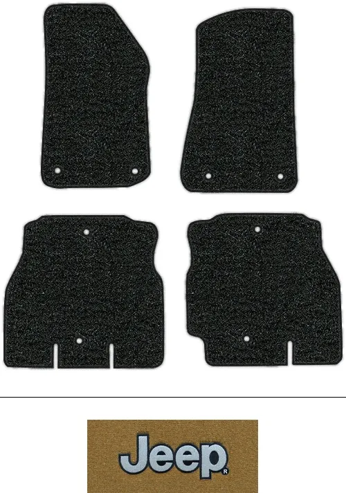 2018-2019 Jeep Wrangler (JL) Floor Mats (Logos Available) - 4pc - Cutpile | Fits: 4DR, Unlimited
