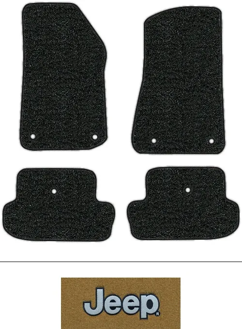 2018-2019 Jeep Wrangler (JL) Floor Mats (Logos Available) - 4pc - Cutpile | Fits: 2DR, , Fits version
