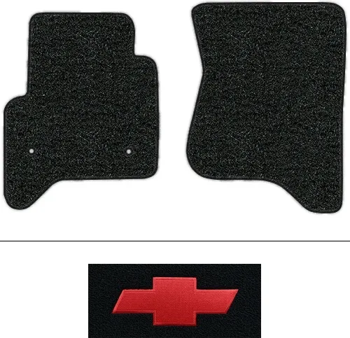 2019 Chevy Silverado 1500 LD Floor Mats (Logos Available) - 2pc Front - Cutpile | Fits: Double Cab