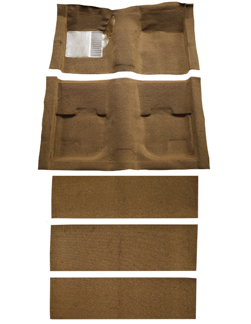 1969-1970 Ford Mustang Carpet Replacement - Nylon - Complete | Fits: Fastback, with Folddowns without Shifter Cut