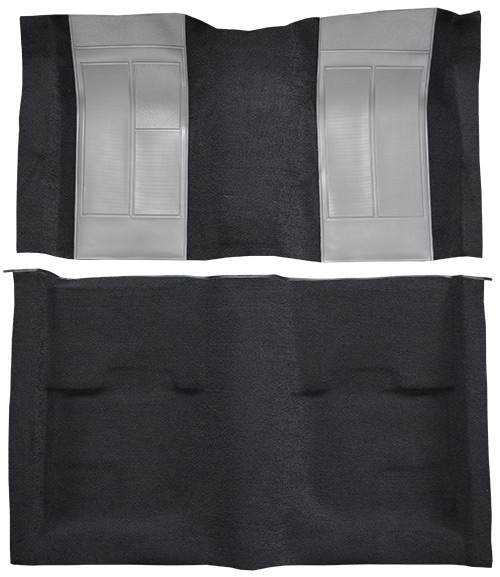 1970 Ford Mustang Mach 1 Carpet Replacement - Nylon - Complete | Fits: Fastback, with 2 Gray Inserts without Shifter Cut