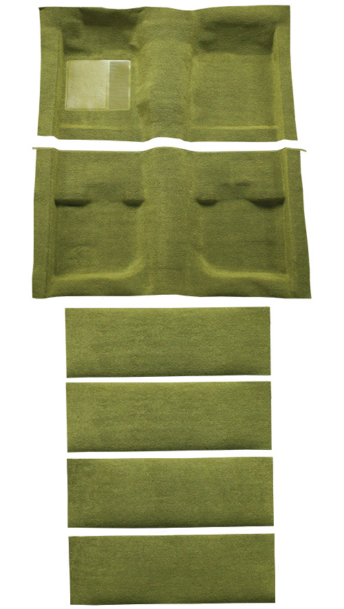 1971-1973 Ford Mustang Carpet Replacement - Nylon - Complete | Fits: Fastback, with Folddowns without Shifter Cut