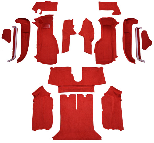 1990-1993 Corvette (C4) Carpet Replacement - Cutpile - Complete | Fits: Coupe, with 2 Door Latches, Complete