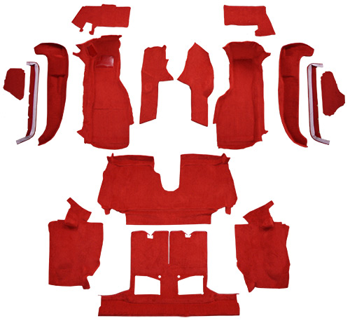 1990-1993 Corvette (C4) Carpet Replacement - Cutpile - Complete | Fits: Convertible, with 2 Door Latches, Complete
