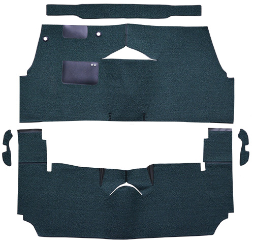 1954 Buick Skylark Carpet Replacement - Loop - Complete | Fits: 2DR, Convertible, Small pieces go around seat track back of front carpet should lay on top of vinyl strip of rear flaps with no gap