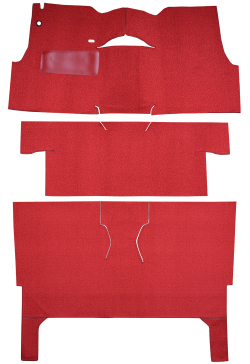 1955 Chevy Two-Ten Series (Tri-Five) Carpet Replacement - Loop - Passenger Area | Fits: 2DR, Wagon, Bucket Seat, Will only fit with factory cardboard kick panel