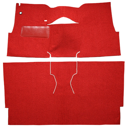1957 Chevy Two-Ten Series (Tri-Five) Carpet Replacement - Loop - Complete | Fits: 2DR, Sedan, Bucket Seat, Will only fit with factory cardboard kick panel