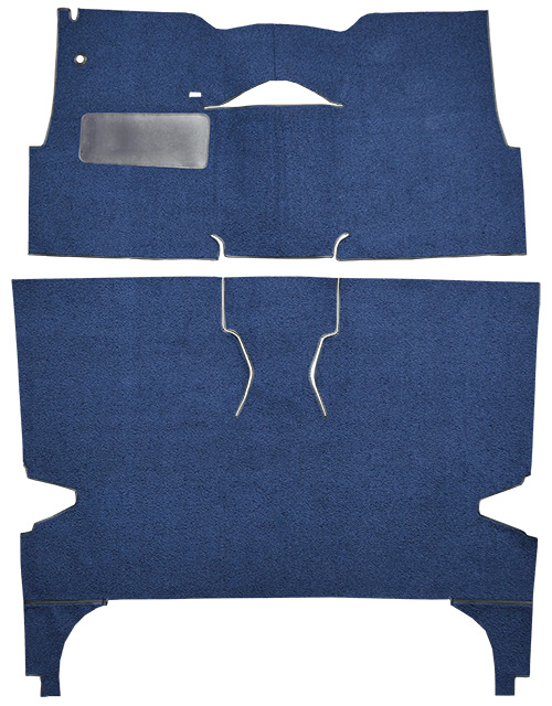 1957 Chevy Two-Ten Series (Tri-Five) Carpet Replacement - Loop - Complete | Fits: 4DR, Hardtop, Bucket Seat, Will only fit with factory cardboard kick panel