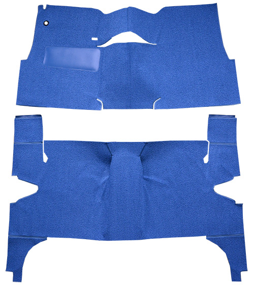 1957 Chevy Two-Ten Series (Tri-Five) Carpet Replacement - Loop - Complete | Fits: 4DR, Hardtop, Bench Seat, Will only fit with factory cardboard kick panel