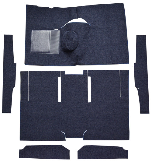 1960-1965 Ford Falcon Carpet Replacement - Loop - Complete | Fits: 2DR, Sedan, 4spd, Bucket Seat, 6 Cylinder Cut & Sewn