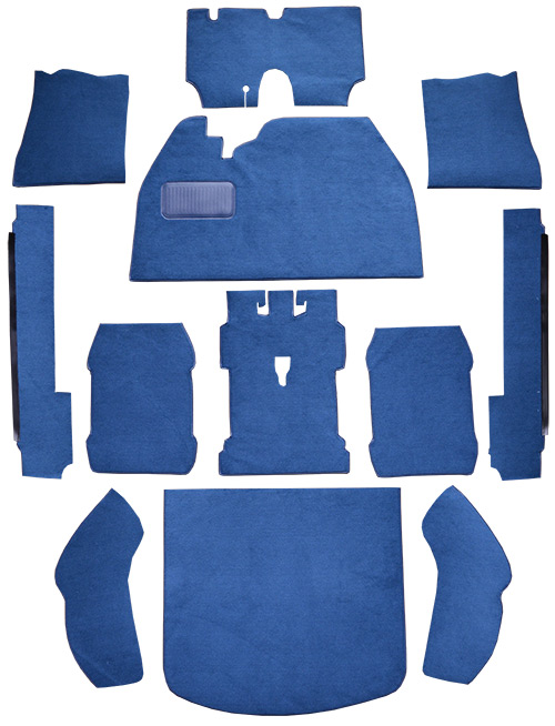 1974 Volkswagen Super Beetle Carpet Replacement - Cutpile - Complete | Fits: Hardtop, Flat Front, Will not fit a convertible