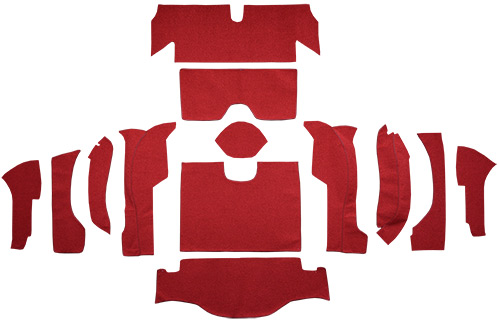 1964 Corvette (C2) Carpet Replacement - Loop - Rear Area | Fits: Coupe, Rear with 36 Gallon Tank No Pad