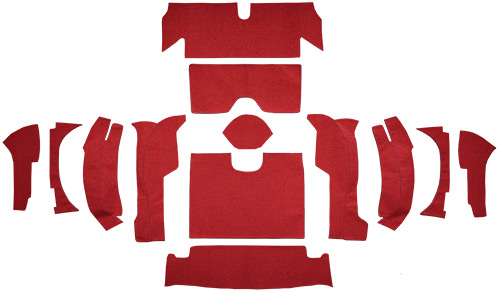 1964 Corvette (C2) Carpet Replacement - Loop - Rear Area | Fits: Convertible, Rear with 36 Gallon Tank Foam