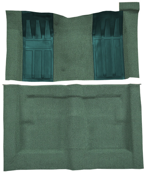 1969-1970 Ford Ranchero GT Carpet Replacement - Loop - Complete | Fits: Auto, with 2 Aqua Inserts