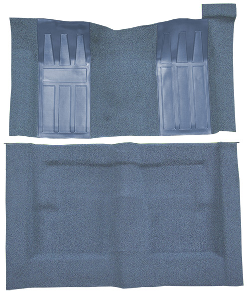 1969-1971 Ford Torino GT Carpet Replacement - Loop - Complete | Fits: 2DR, Hardtop, Fastback, Auto, with 2 Medium Blue Inserts