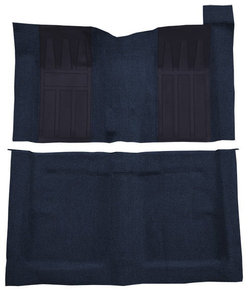 1969-1970 Ford Ranchero GT Carpet Replacement - Loop - Complete | Fits: 4spd, with 2 Dark Blue Inserts