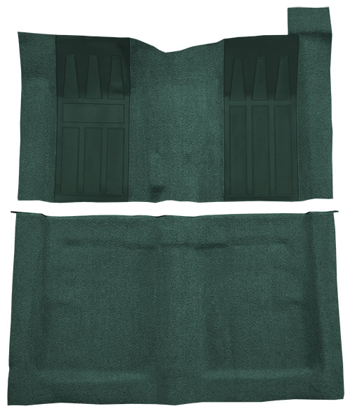 1969-1970 Ford Ranchero GT Carpet Replacement - Loop - Complete | Fits: 4spd, with 2 Aqua Inserts