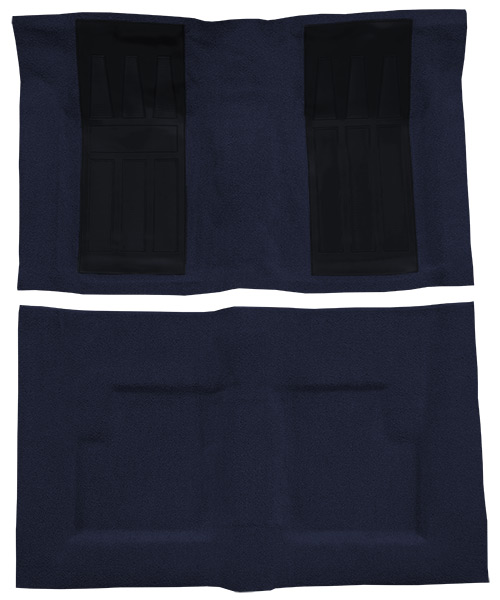 1969-1971 Ford Torino GT Carpet Replacement - Loop - Complete | Fits: 2DR, Convertible, Auto, with 2 Dark Blue Inserts