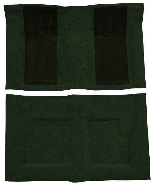 1969-1971 Ford Torino GT Carpet Replacement - Loop - Complete | Fits: 2DR, Convertible, Auto, with 2 Dark Green Inserts