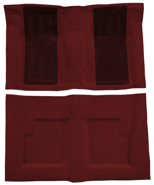 1969-1971 Ford Torino GT Carpet Replacement - Loop - Complete | Fits: 2DR, Convertible, Auto, with 2 Maroon Inserts
