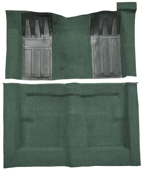 1969-1970 Ford Ranchero GT Carpet Replacement - Loop - Complete | Fits: Auto, with 2 Dark Green Inserts