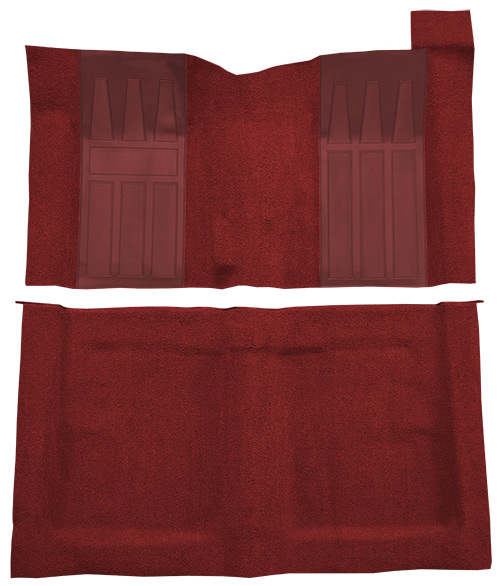 1969-1970 Ford Ranchero GT Carpet Replacement - Loop - Complete | Fits: 4spd, with 2 Maroon Inserts
