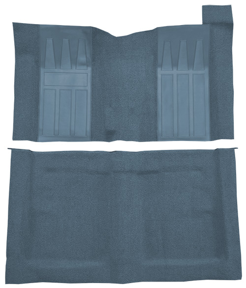 1969-1970 Ford Ranchero GT Carpet Replacement - Loop - Complete | Fits: 4spd, with 2 Medium Blue Inserts