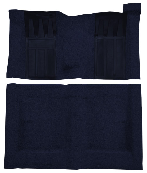 1970-1971 Ford Torino GT Carpet Replacement - Loop - Complete | Fits: 2DR, Hardtop, Fastback, 4spd, with 2 Dark Blue Inserts