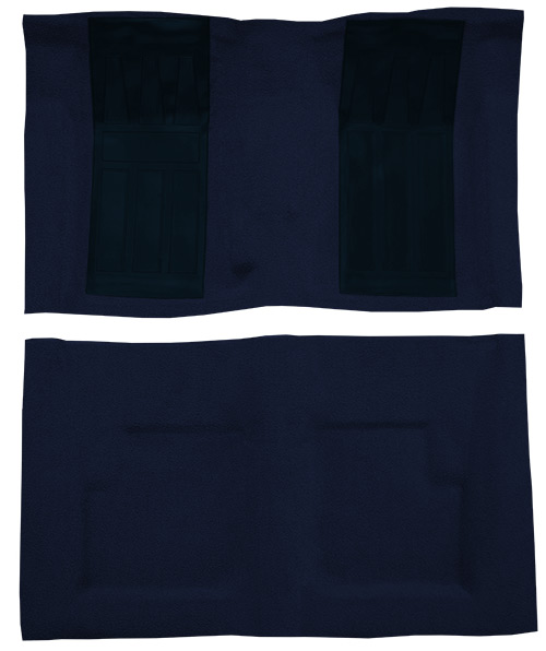1970-1971 Ford Torino GT Carpet Replacement - Loop - Complete | Fits: 2DR, Convertible, 4spd, with 2 Dark Blue Inserts