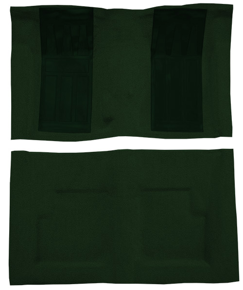 1970-1971 Ford Torino GT Carpet Replacement - Loop - Complete | Fits: 2DR, Convertible, 4spd, with 2 Dark Green Inserts
