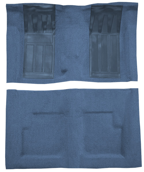1970-1971 Ford Torino GT Carpet Replacement - Loop - Complete | Fits: 2DR, Convertible, 4spd, with 2 Med Blue Inserts