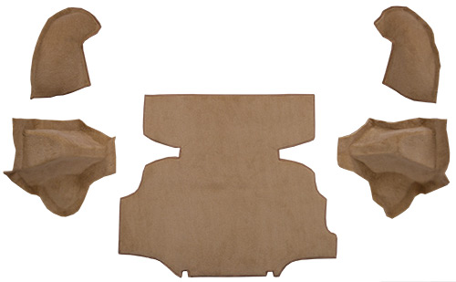 1975-1976 Nissan 280Z (S30) Carpet Replacement - Cutpile - Rear Area | Fits: Rear Cargo with Wheel Wells & Shock Covers