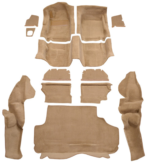 1988-1991 Porsche 944 Carpet Replacement - Cutpile - Complete | Fits: with Split Rear Seat, Will not fit a convertible. Fits Small Spare Tire Only