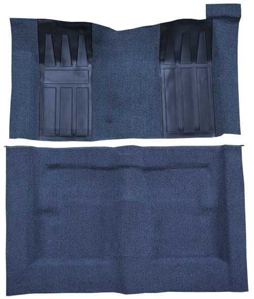 1971 Ford Torino GT Carpet Replacement - Loop - Complete | Fits: 2DR, Hardtop, Fastback, Auto, with 2 Bright Blue Inserts