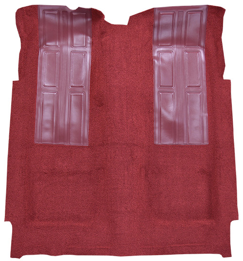 1972 Ford Torino Carpet Replacement - Loop - Complete | Fits: 2DR, Auto, GT with 2 Maroon Inserts