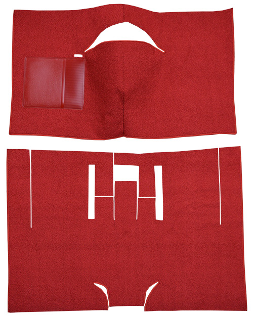 1962 Ford Fairlane Carpet Replacement - Loop - Complete | Fits: 2DR, Coupe, Bucket Seat, with Console, Cut & Sewn, Fits Sports Coupe