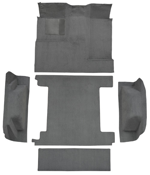 1966-1973 Ford Bronco (Early Bronco) Carpet Replacement - Loop - Complete | Fits: 2 Gas Tanks, Complete without Tailgate Lock, Without tailgate lock