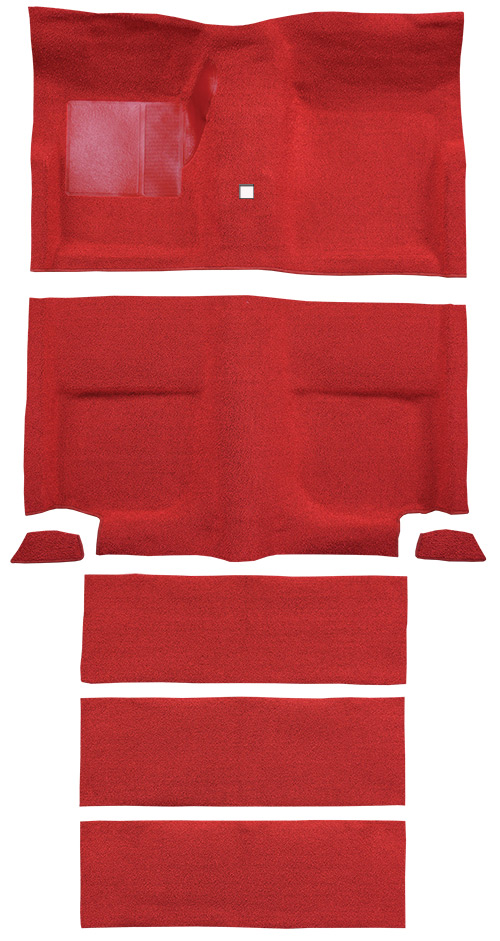 1965-1968 Ford Mustang Carpet Replacement - Loop - Complete | Fits: Fastback, with Folddowns with Shifter Hole