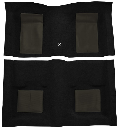 1969 Ford Mustang Carpet Replacement - Nylon - Complete | Fits: Fastback, Mach I with 4 Gray Inserts with Shifter Cut