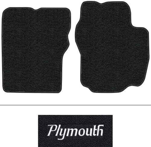 1984-1995 Plymouth Voyager Floor Mats (Logos Available) - 2pc Front - Cutpile