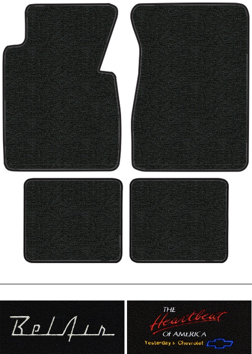 1955-1957 Chevy Bel Air (Tri-Five) Floor Mats (Logos Available) - 4pc - Daytona