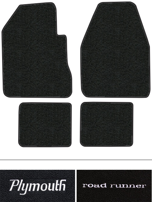 1968-1973 Plymouth Road Runner (B-Body) Floor Mats (Logos Available) - 4pc - Loop | Fits: 4spd