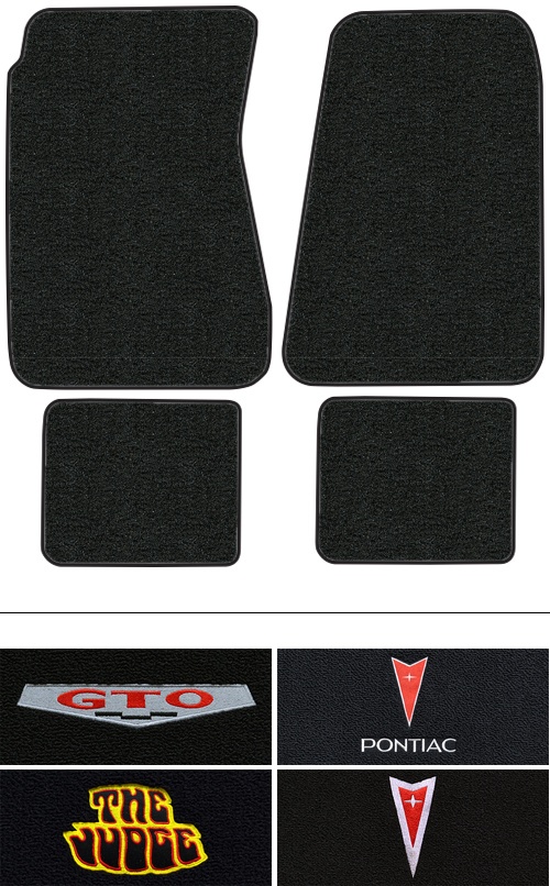 1968-1972 Pontiac GTO (Goat) Floor Mats (Logos Available) - 4pc - Loop | Fits: 4spd