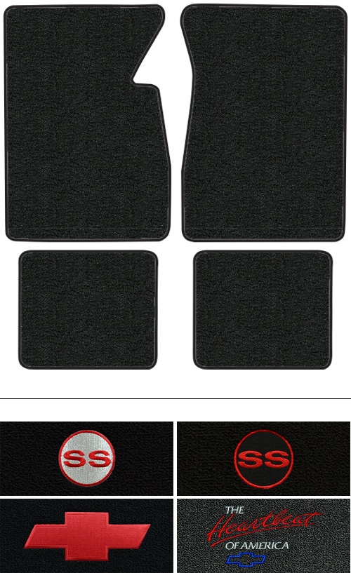 1959-1962 Chevy Impala Floor Mats (Logos Available) - 4pc - Tuxedo